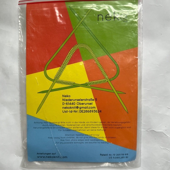 3 Neko Curved Double Pointed Knitting Needles 3.0 mm For Hats US #2.5 Yellow DPN - Picture 4 of 4